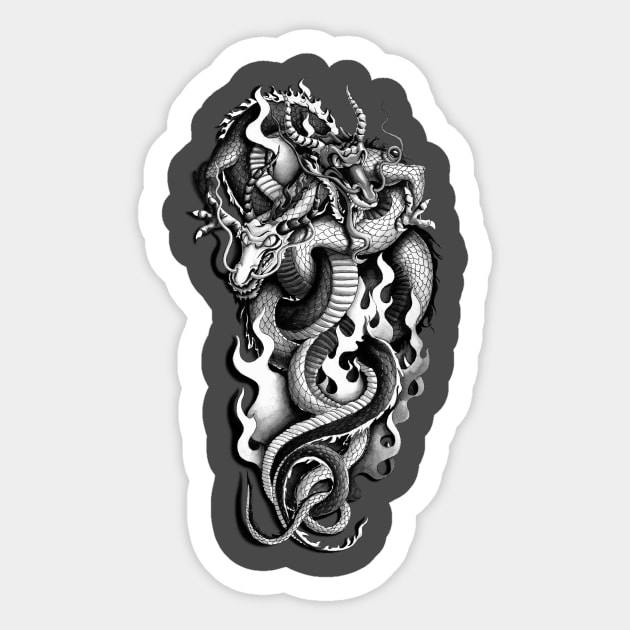 Two dragons, Yin Yang Sticker by Ramiros